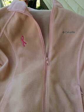 Columbia Light Pink Fleece Jacket with Ribbon Accent